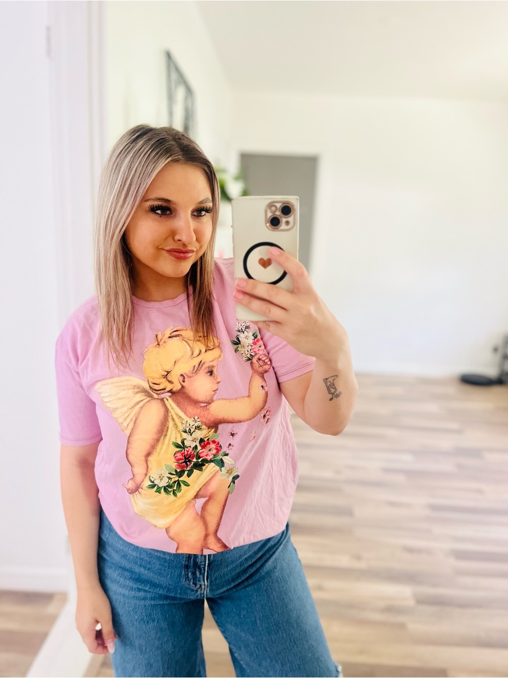 Pink Angel Graphic  T-Shirt